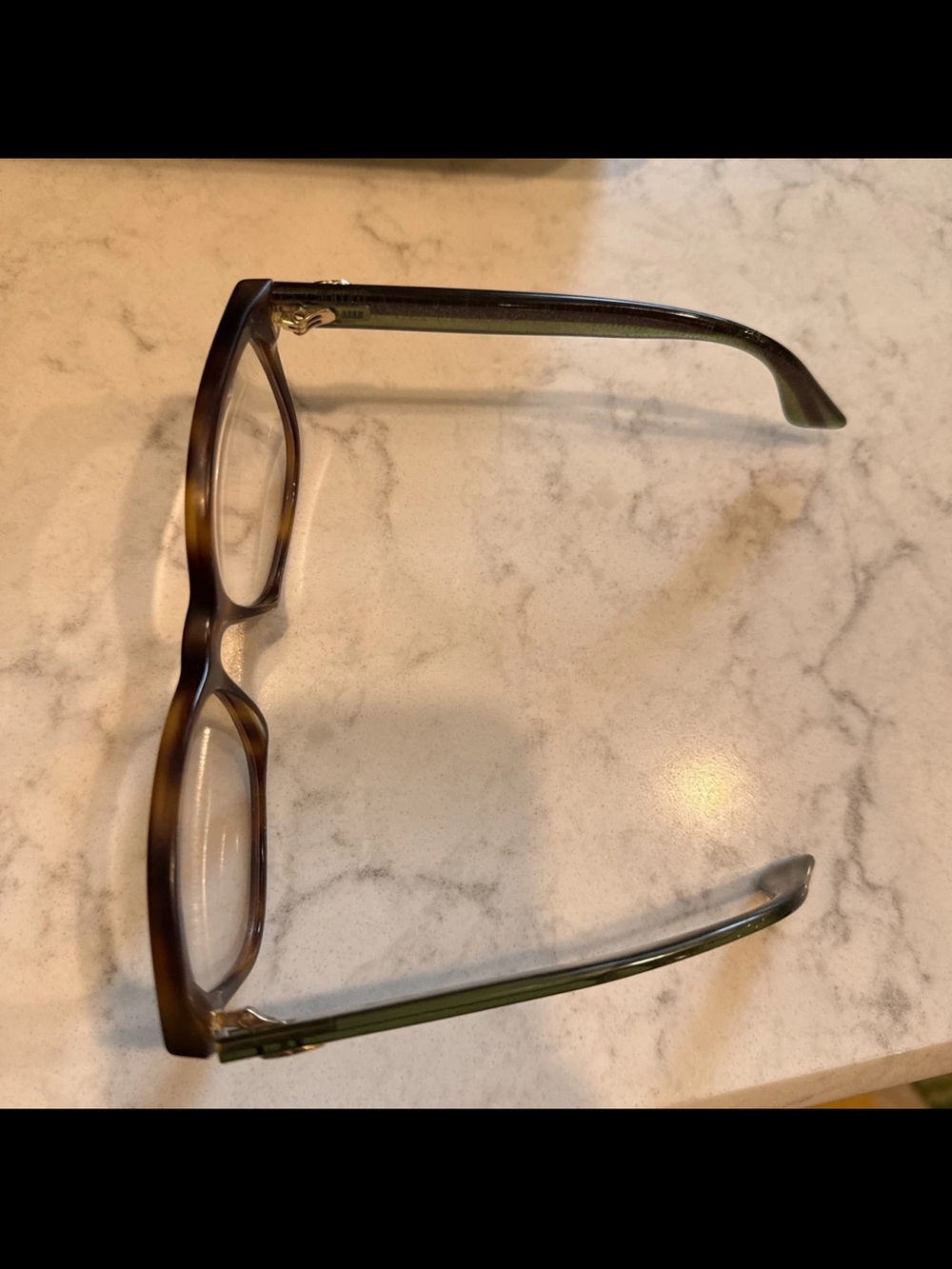 Gucci Tortoiseshell Frame Glasses with Green and Red Stripe Temples Gg0038oN - Picture 7 of 10